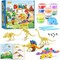 Dinosaur Air Dry Clay Kit – 12 Colors to Make 5 Dinosaur Models for Kids